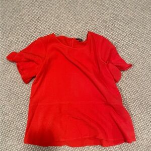 Madewell Women’s Peplum Blouse in Red